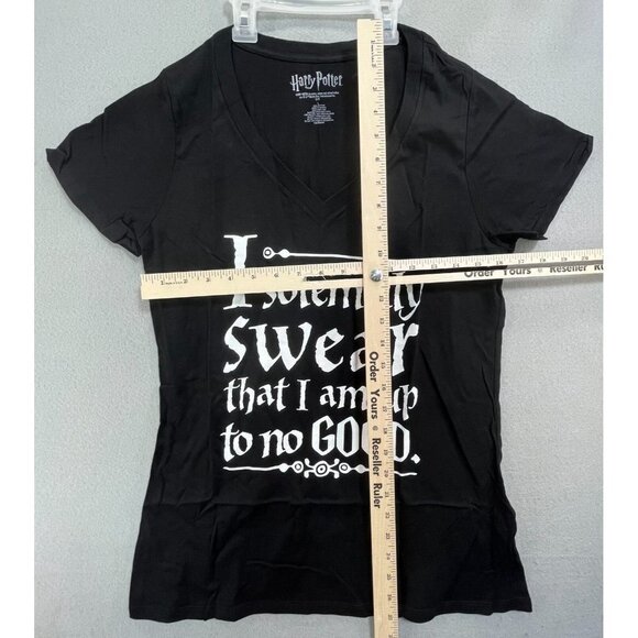 Harry Potter T-Shirt Black Large Men Women Tee Short Sleeve, I Solemnly Swear, - Picture 3 of 7